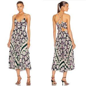 ALC Gemini Stella Scarf Print Dress - Green/Pink